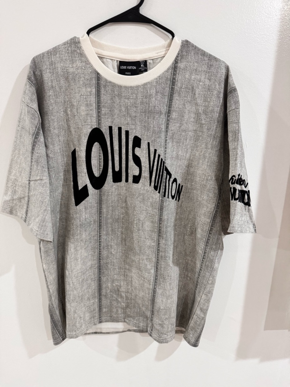 Louis Vuitton Gray and Black Logo Tee